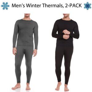 Men Thermal Microfiber Fleece Long John Warm Winter Baselayer Set 2-Pairs NWT